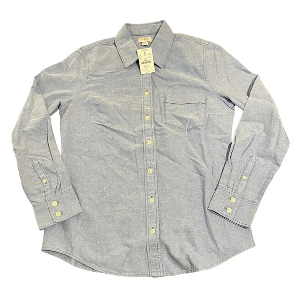 J. Crew Tops - NWT J.Crew Size PS Chambray Long Sleeve Button Up Shirt Blue Women Causal